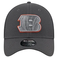 Casquette New Era Graphite Cincinnati Bengals Main 39THIRTY Flex pour homme