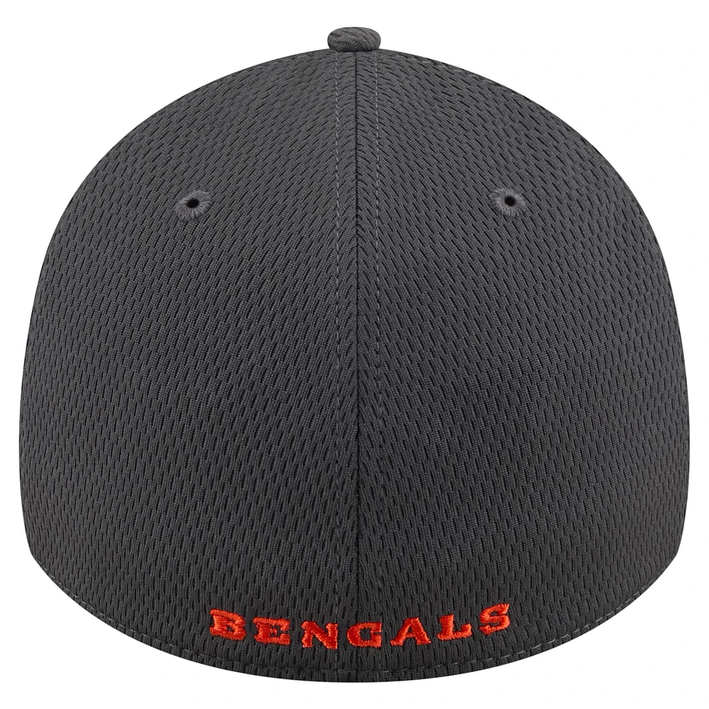 Casquette New Era Graphite Cincinnati Bengals Main 39THIRTY Flex pour homme