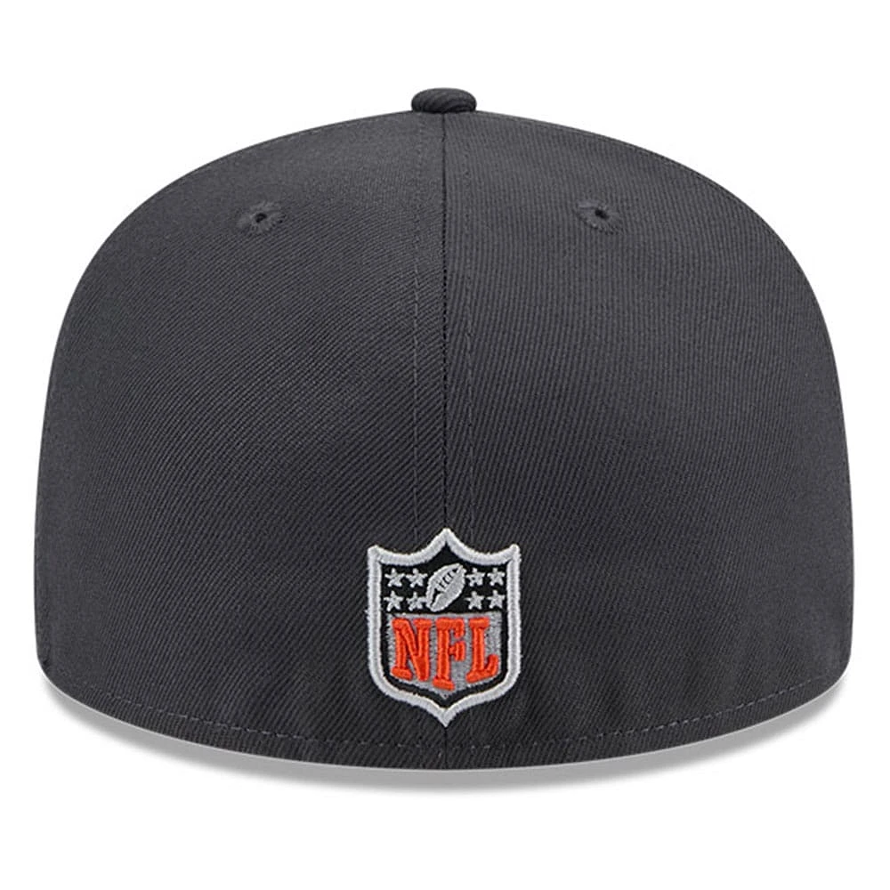 Casquette ajustée 59FIFTY officielle du repêchage NFL 2024 sur scène des Bengals de Cincinnati New Era Graphite pour hommes