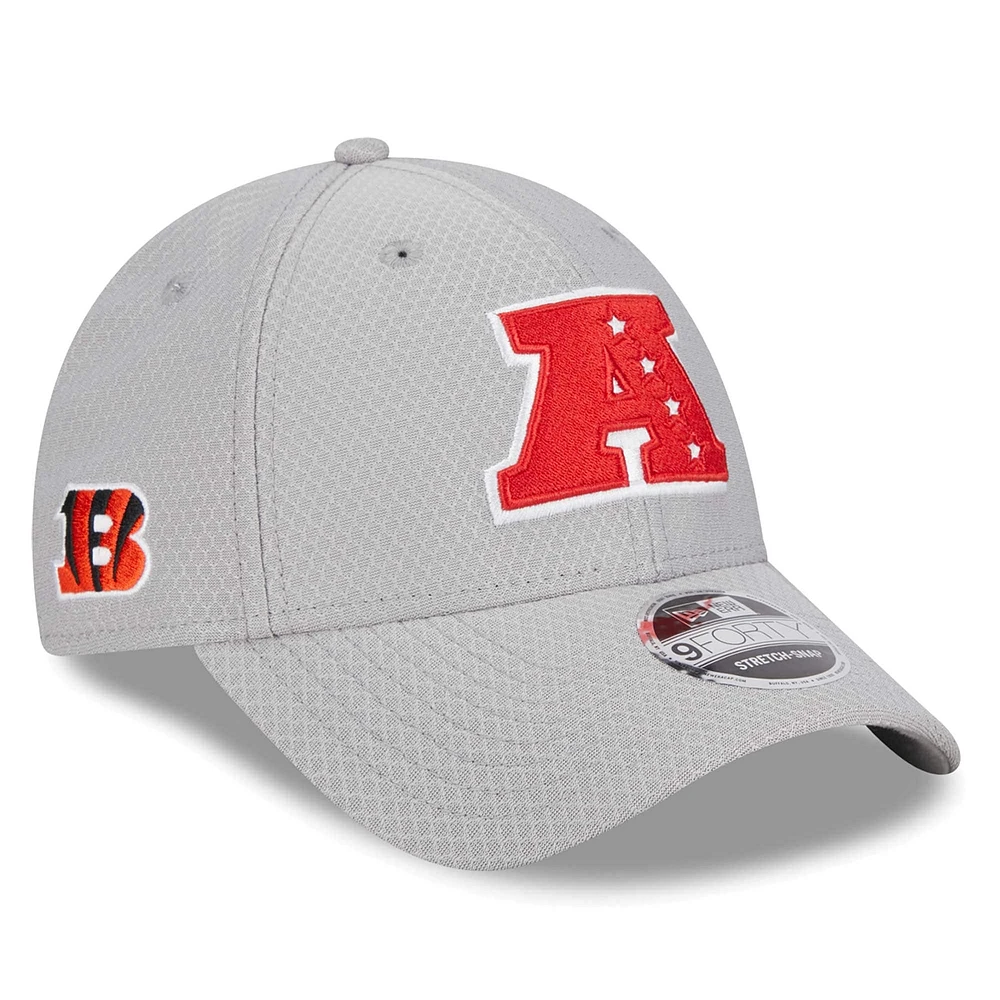 Casquette réglable 9FORTY New Era pour hommes des Bengals de Cincinnati 2024 Pro Bowl, gris