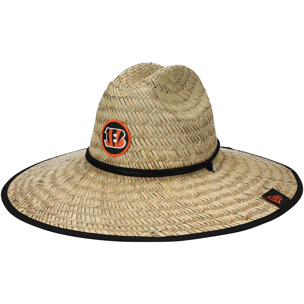 Men's New Era Natural Cincinnati Bengals NFL Training Camp Official Straw Lifeguard Hat