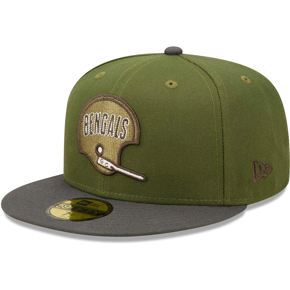 Men's New Era Olive/Graphite Cincinnati Bengals 59FIFTY Fitted Hat