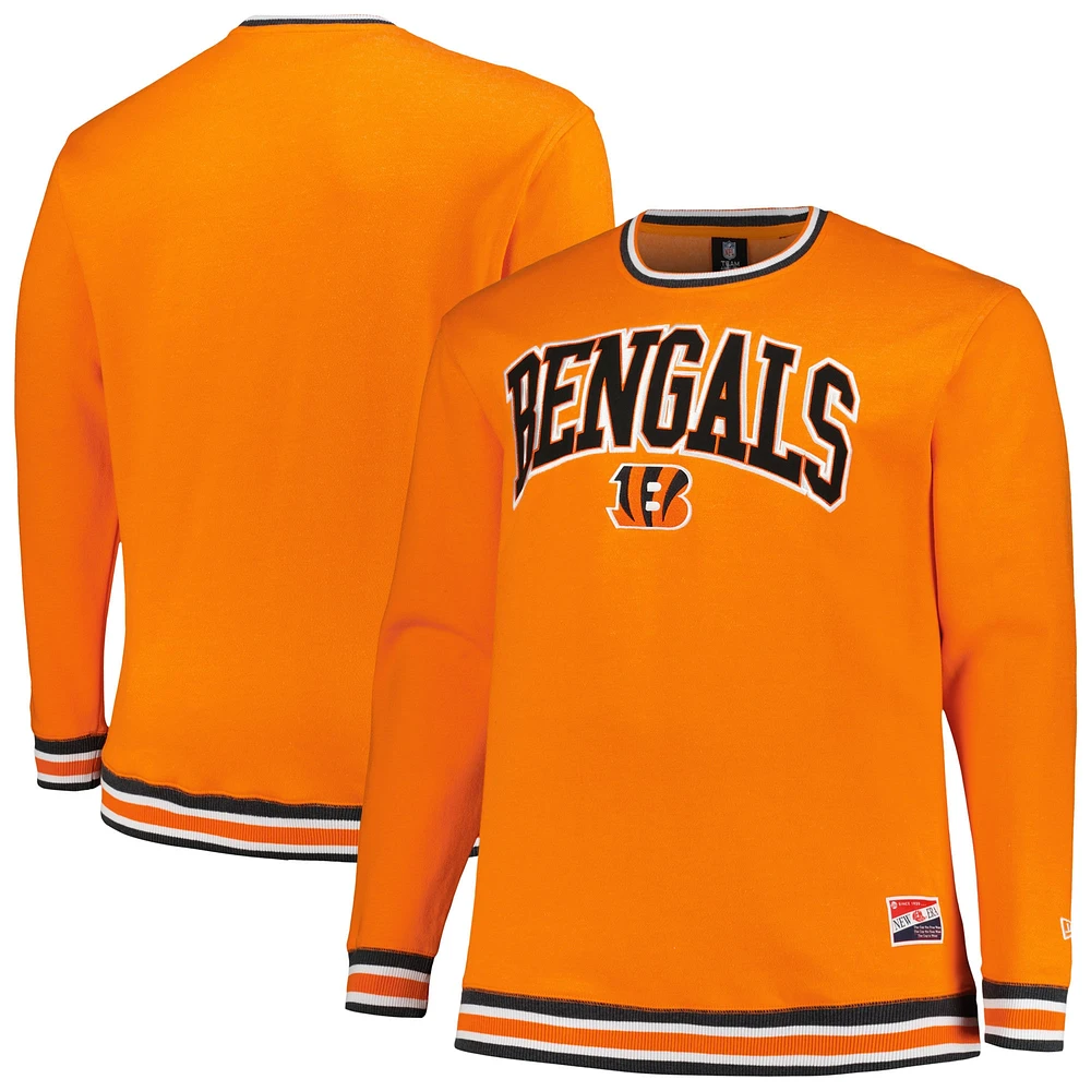 Sweat-shirt orange New Era pour hommes des Bengals de Cincinnati, grands et