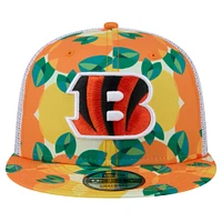 Casquette snapback orange Cincinnati Bengals Citrus 9FIFTY Trucker de New Era pour homme