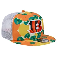 Casquette snapback orange Cincinnati Bengals Citrus 9FIFTY Trucker de New Era pour homme