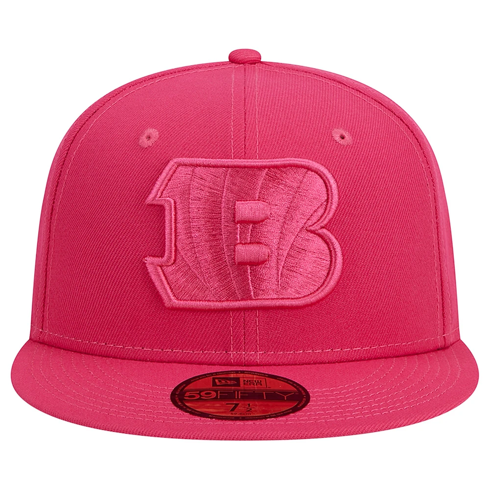 Casquette ajustée 59FIFTY rose des Bengals de Cincinnati New Era pour hommes