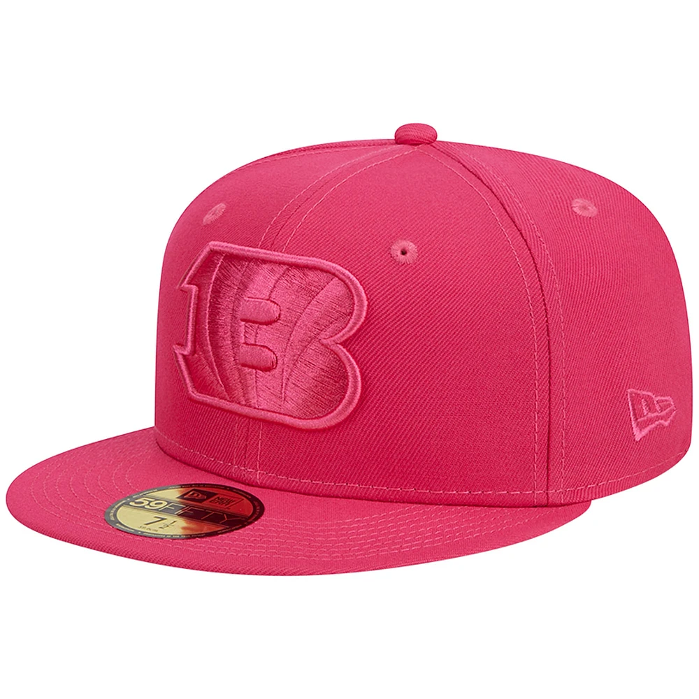 Casquette ajustée 59FIFTY rose des Bengals de Cincinnati New Era pour hommes