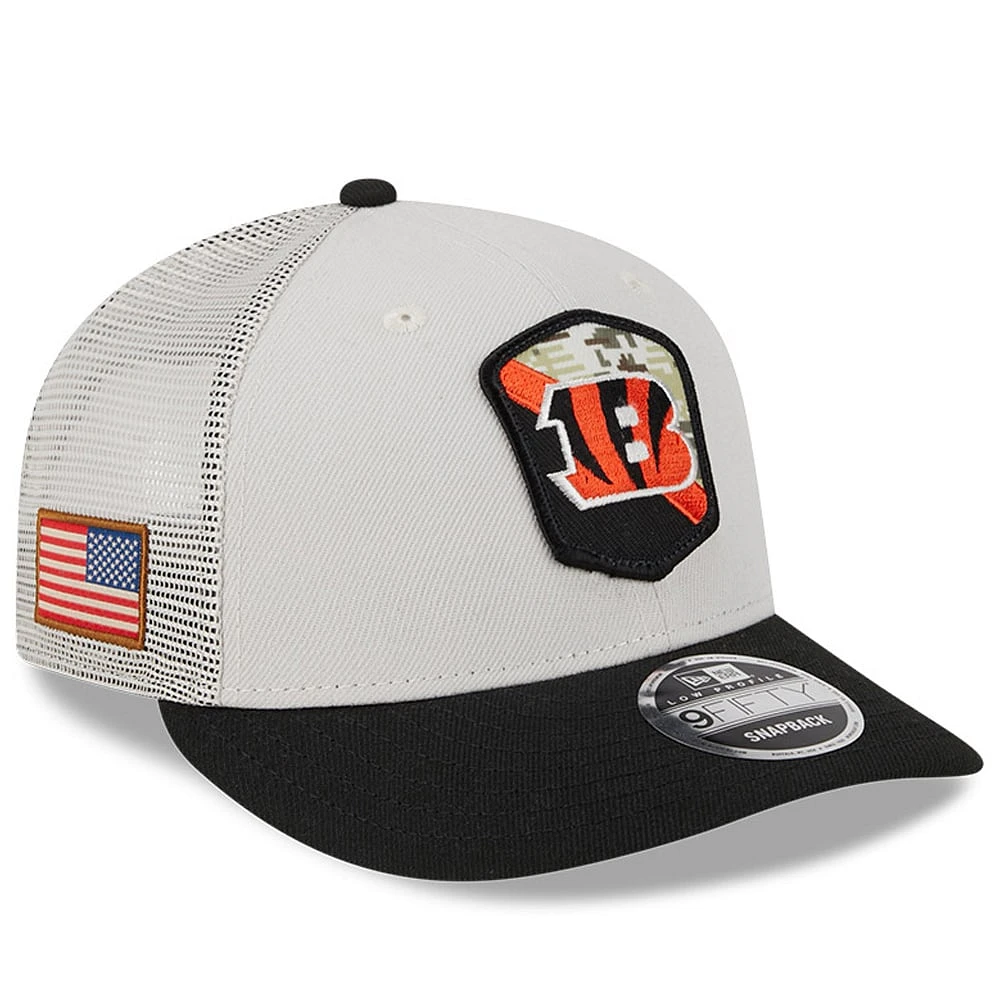 Men's New Era Stone/Black Cincinnati Bengals 2023 Salute To Service Low Profile 59FIFTY Fitted Hat