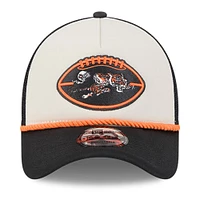 Men's New Era Stone/Black Cincinnati Bengals 2024 NFL Sideline Historic 9FORTY A-Frame Trucker Adjustable Hat