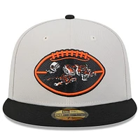 Casquette ajustée 59FIFTY historique de ligne touche des Bengals Cincinnati 2024 New Era pierre/noir pour hommes