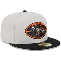 Men's New Era Stone/Black Cincinnati Bengals 2024 Sideline Historic 59FIFTY Fitted Hat