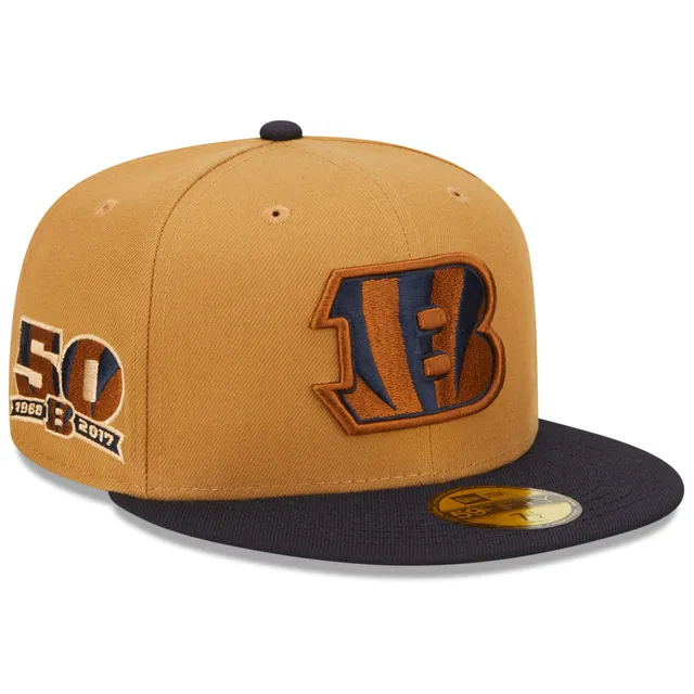 Men's Cincinnati Bengals New Era Navy/Gold 50th Anniversary 59FIFTY Fitted  Hat