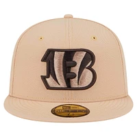 Men's New Era Tan Cincinnati Bengals Candied Pecan 59FIFTY Fitted Hat