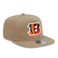 Casquette Snapback golfeur Cincinnati Bengals New Era beige pour homme