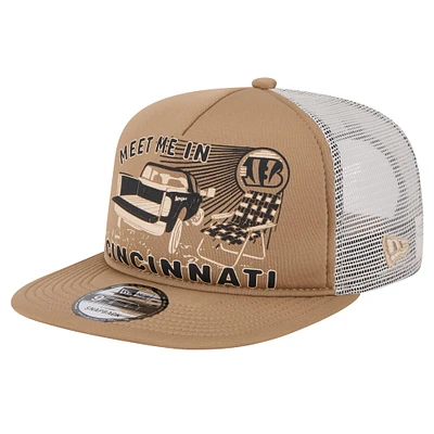 Men's New Era Tan Cincinnati Bengals Meet Me 9FIFTY Snapback Hat