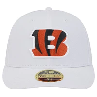 Men's New Era White Cincinnati Bengals Omaha Low Profile 59FIFTY Fitted Hat