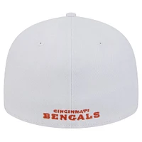 Men's New Era White Cincinnati Bengals Omaha Low Profile 59FIFTY Fitted Hat