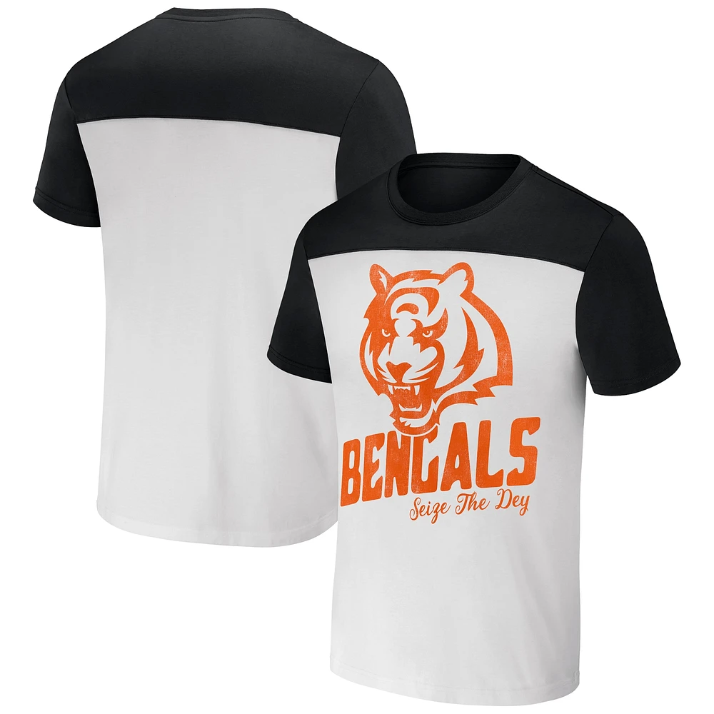 T-shirt colorblock crème pour homme de la collection NFL x Darius Rucker Fanatics Cincinnati Bengals