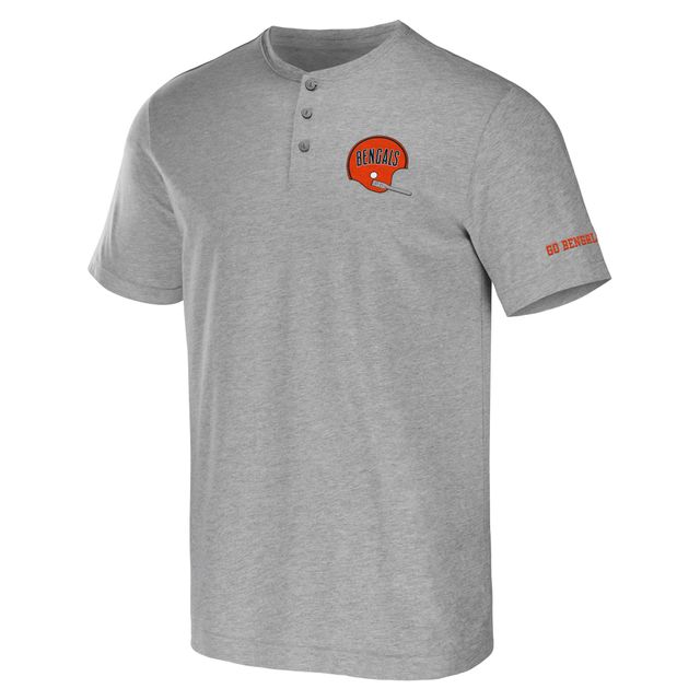 Collection NFL x Darius Rucker par Fanatics T-shirt Henley Cincinnati Bengals gris chiné pour homme