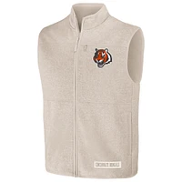 Men's NFL x Darius Rucker Collection by Fanatics  Oatmeal Cincinnati Bengals Full-Zip Sweater Vest