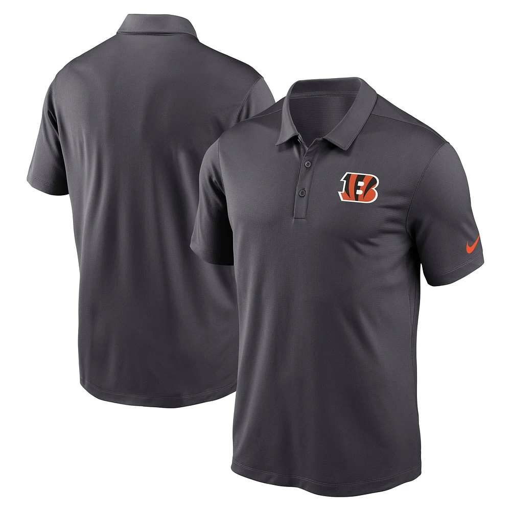 Polo Nike Anthracite Cincinnati Bengals Franchise Performance pour homme