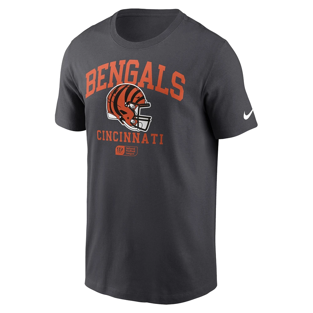 Men's Nike Anthracite Cincinnati Bengals Helmet Essential T-Shirt