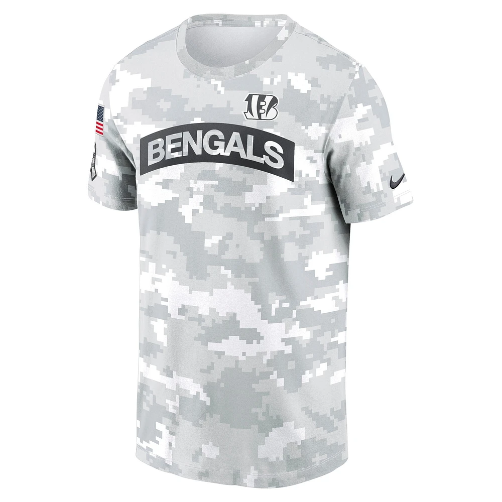 T-shirt Nike Arctic Camo Cincinnati Bengals 2024 Salute To Service Performance pour homme