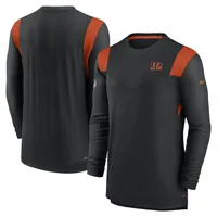 Nike Men's Dri-Fit Sideline Team (NFL Cincinnati Bengals) Long-Sleeve T-Shirt in Black, Size: 2XL | 00LX00A9A-0BI