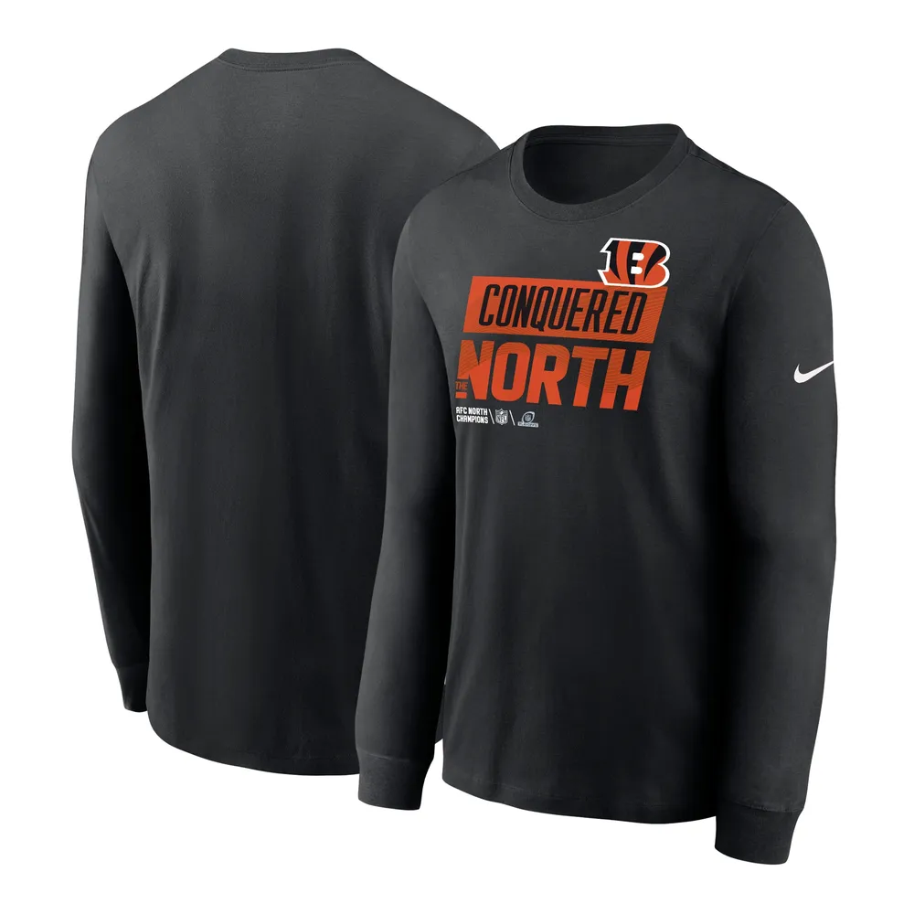 Nike Men's Nike Black Cincinnati Bengals 2022 AFC North Division Champions  Locker Room Trophy Collection Long Sleeve T-Shirt