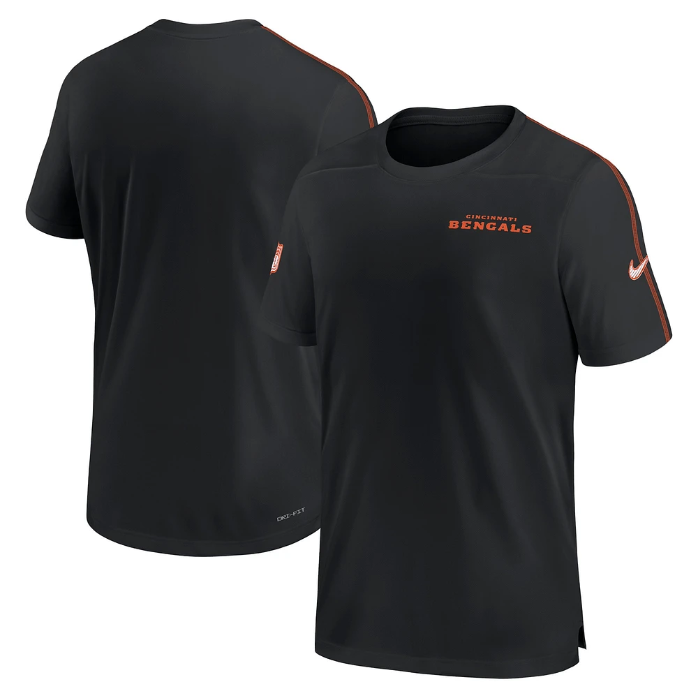 T-shirt Nike noir pour homme Cincinnati Bengals 2024 Sideline Coach UV Performance