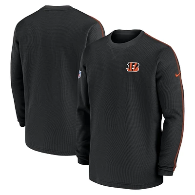 Haut à manches longues Nike noir pour homme Cincinnati Bengals 2024 Sideline Coaches