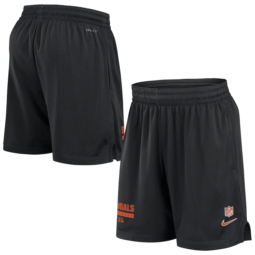 Short Nike noir Cincinnati Bengals 2024 Sideline Performance en maille pour homme