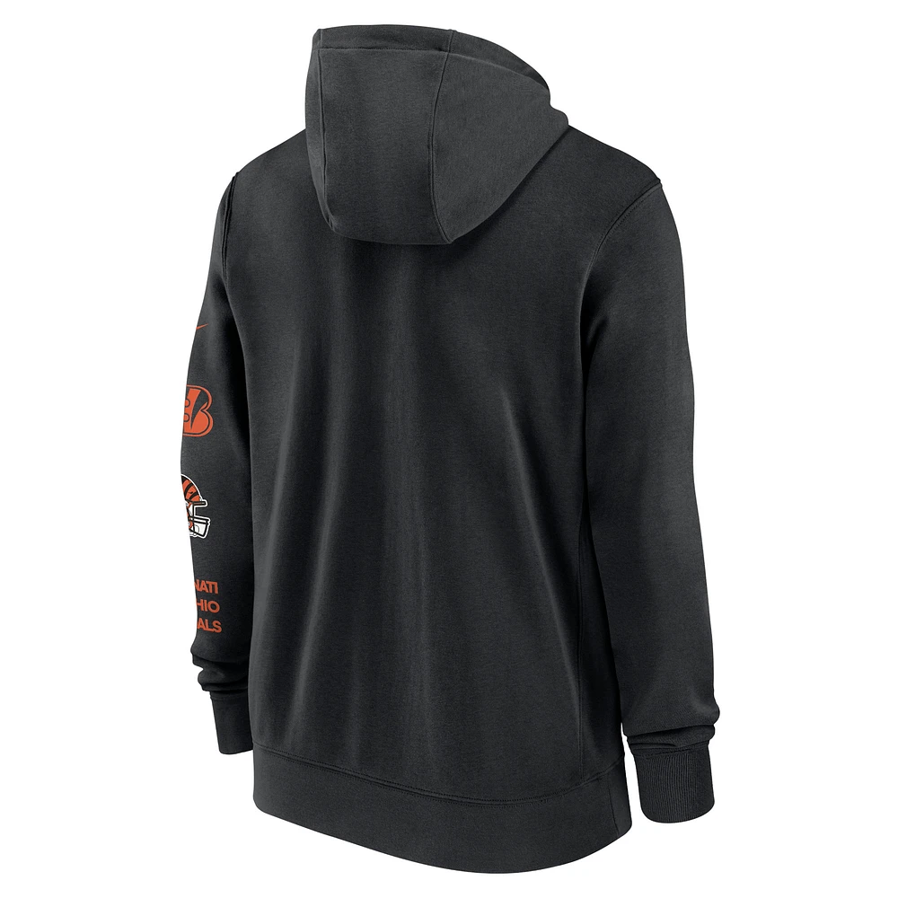 Men's Nike Black Cincinnati Bengals Club Full-Zip Hoodie Jacket