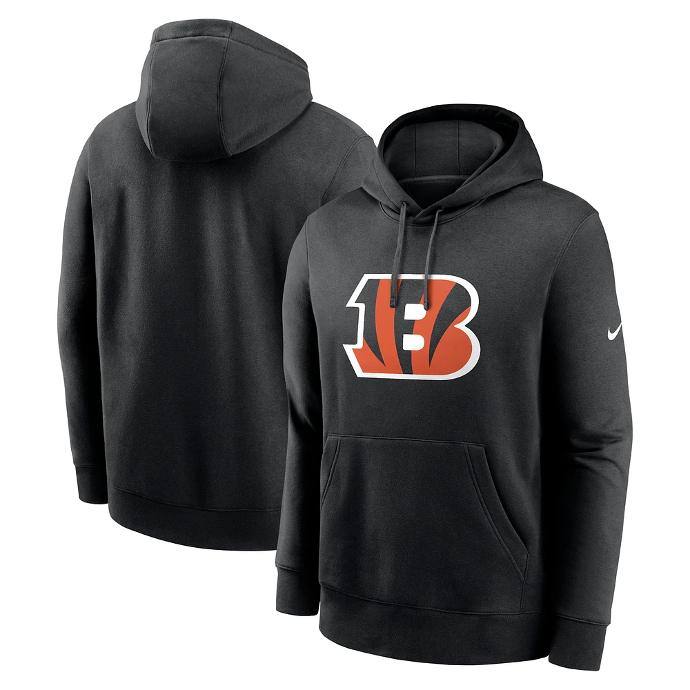 Sweat à capuche Nike noir avec logo du club des Bengals de Cincinnati pour homme