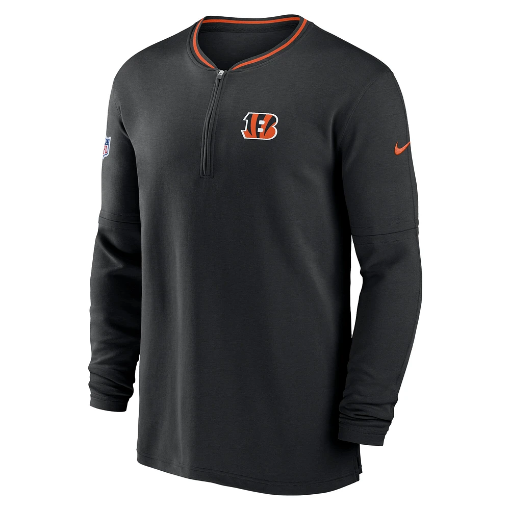 Sweat-shirt Nike noir à demi-zip pour homme des Bengals de Cincinnati