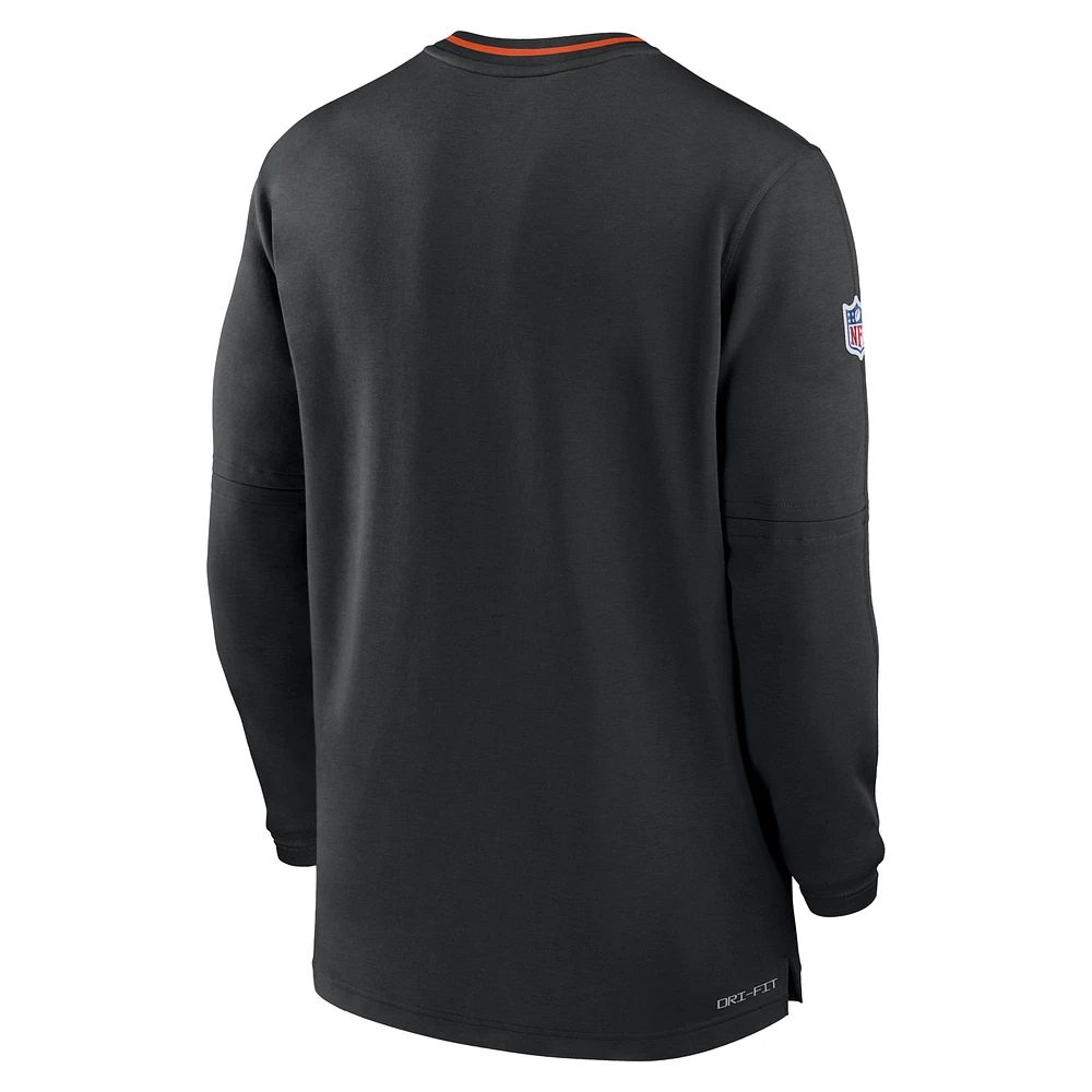 Sweat-shirt Nike noir à demi-zip pour homme des Bengals de Cincinnati