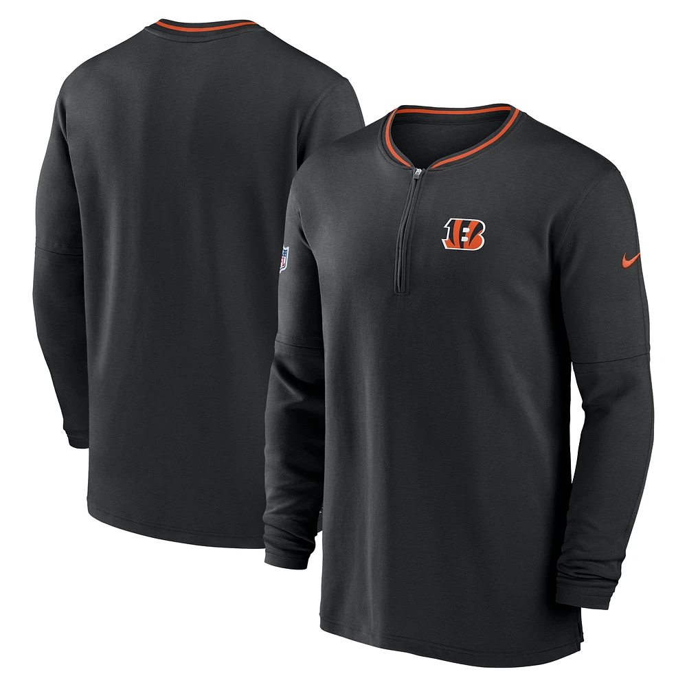 Sweat-shirt Nike noir à demi-zip pour homme des Bengals de Cincinnati