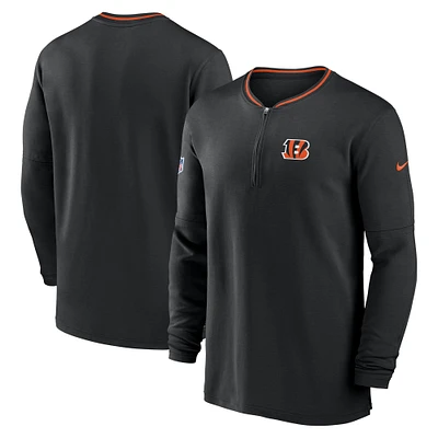 Sweat-shirt Nike noir à demi-zip pour homme des Bengals de Cincinnati
