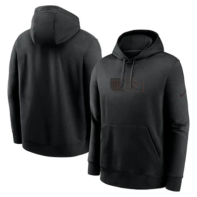 Sweat à capuche Nike Cincinnati Bengals Edge French Terry Club pour homme, noir