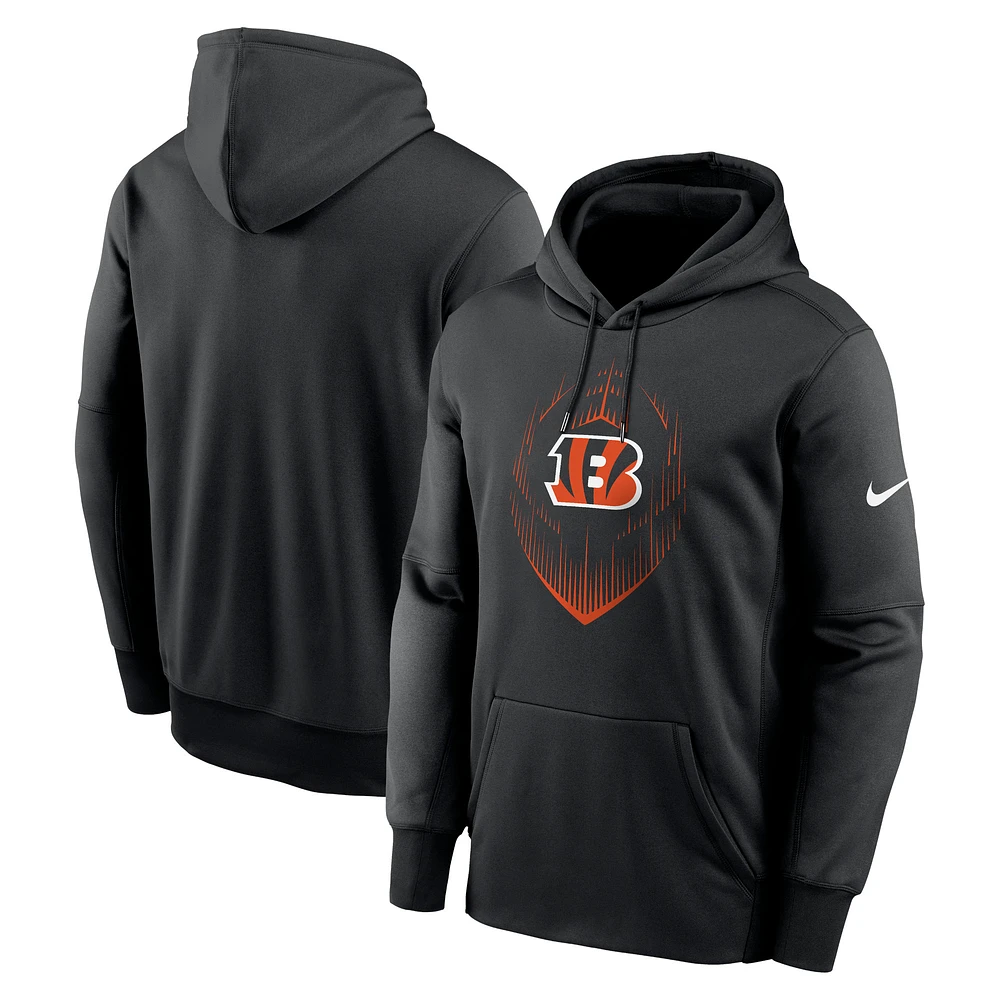 Sweat à capuche Nike noir Cincinnati Bengals Icon Performance pour homme