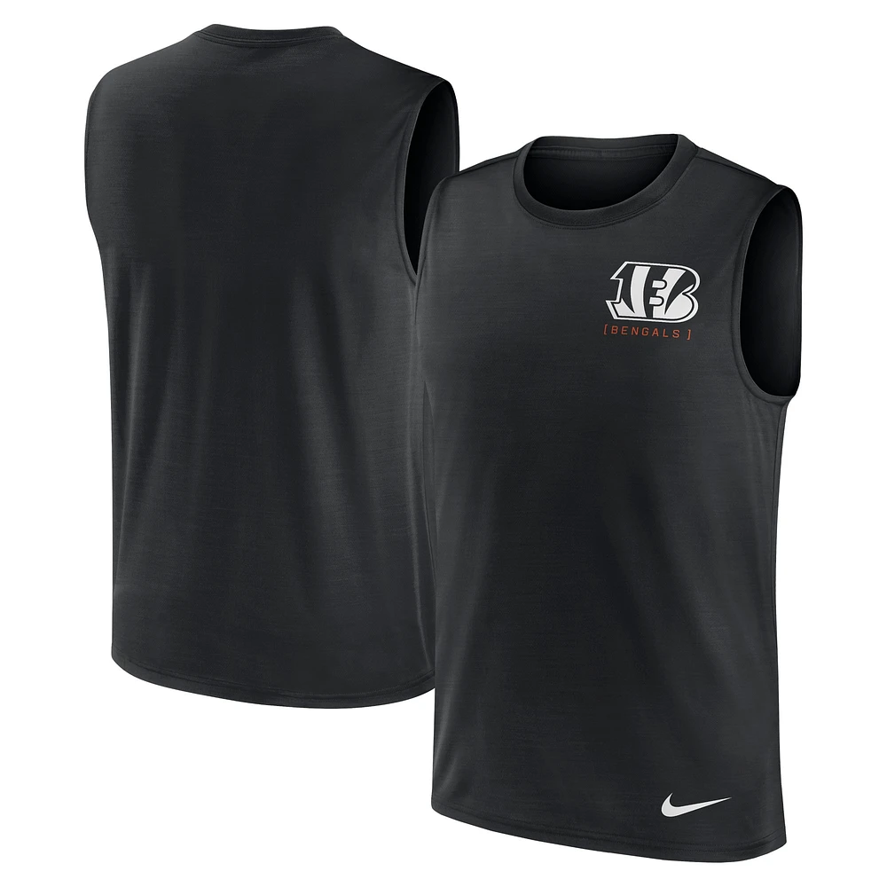 Men's Nike Black Cincinnati Bengals Large Logo Peformance Muscle Tank Top