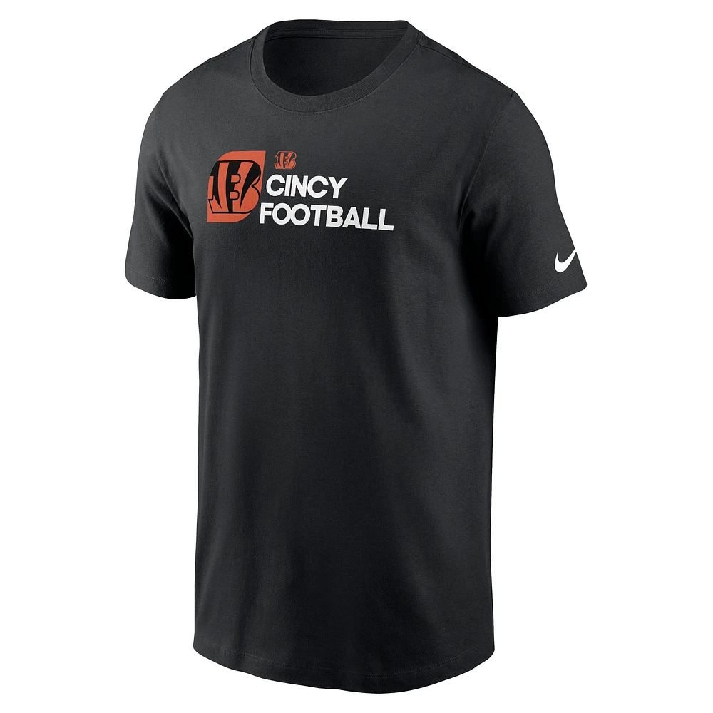 T-shirt Nike noir pour hommes des Bengals de Cincinnati