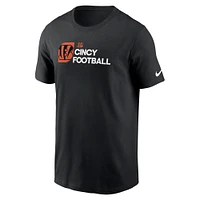 T-shirt Nike noir pour hommes des Bengals de Cincinnati