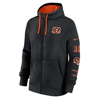 Men's Nike Black Cincinnati Bengals Primetime Club Full-Zip Hoodie
