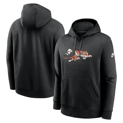 Men's Nike Black Cincinnati Bengals Rewind Club Logo Pullover Hoodie