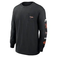 Men's Nike Black Cincinnati Bengals Rewind Heavy Max90 Pocket Long Sleeve T-Shirt