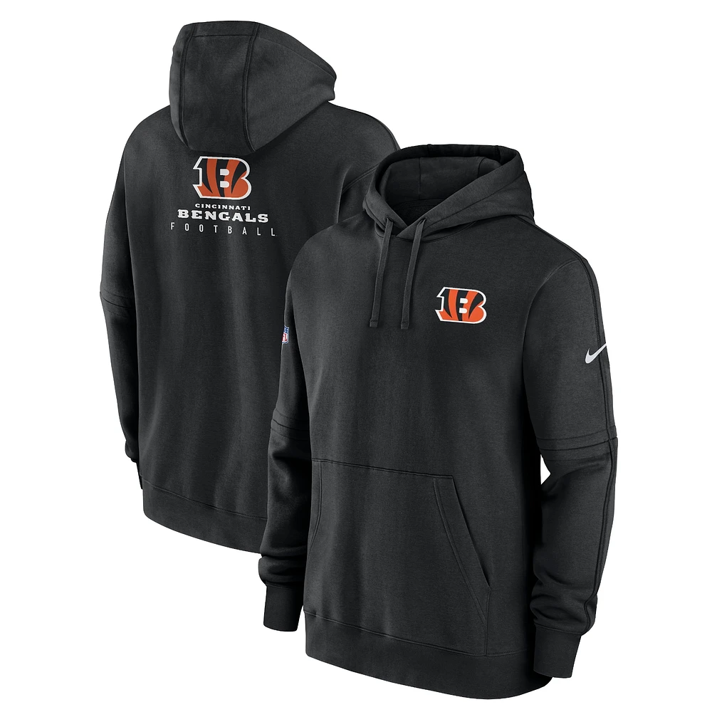 Sweat à capuche Nike Cincinnati Bengals Sideline Club Fleece noir pour homme