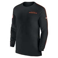 Men's Nike Black Cincinnati Bengals Sideline Coach UV Performance Long Sleeve T-Shirt