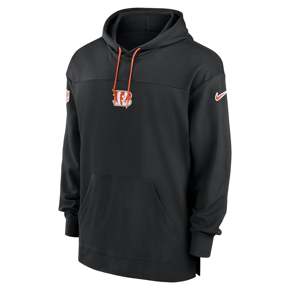 Men's Nike Black Cincinnati Bengals Sideline Jersey Performance Pullover Hoodie