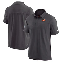 Polo de performance Nike noir pour hommes des Bengals Cincinnati Sideline Lockup